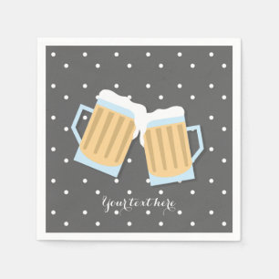 Serviettes Jetables Il y a un bébé brassant des mugs de bière gris sou