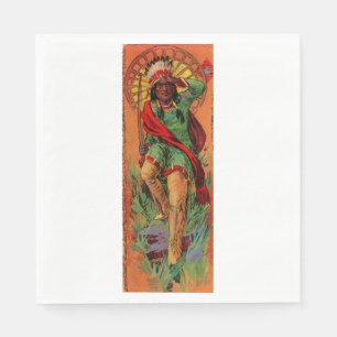 Serviettes Jetables Illustration amérindienne amérindienne de 1919