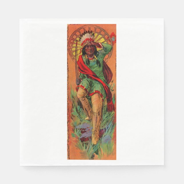 Serviettes Jetables Illustration amérindienne amérindienne de 1919 (Devant)