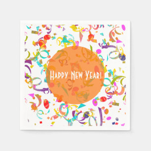 Serviettes Jetables Illustration colorée de lancer de confettis