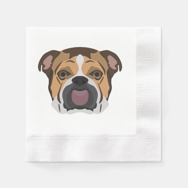 Serviettes Jetables Illustration English Bulldog (Devant)