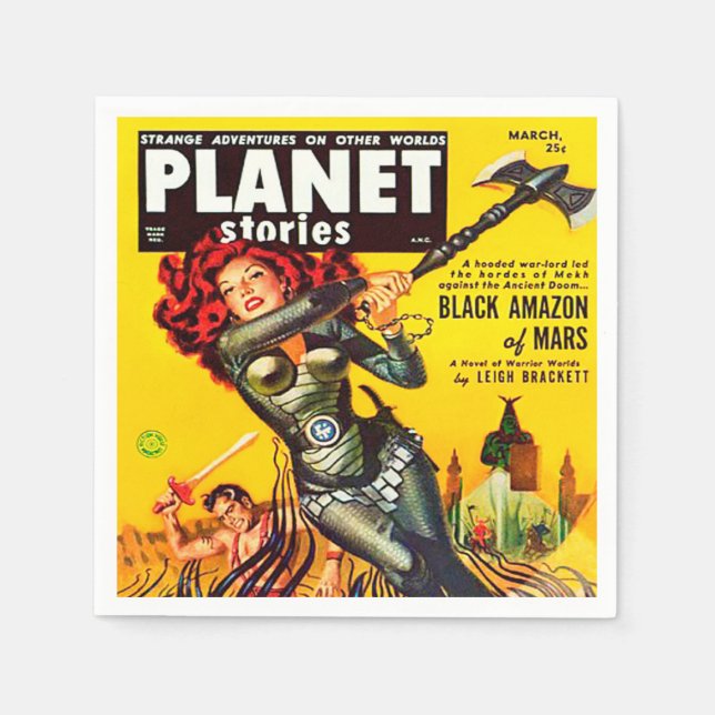 Serviettes Jetables ILLUSTRATION GRAPHIQUE SIC FI des années 1950 vint (Devant)