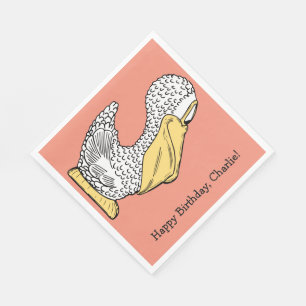 Serviettes Jetables Illustration Pelican personnalisation papier servi