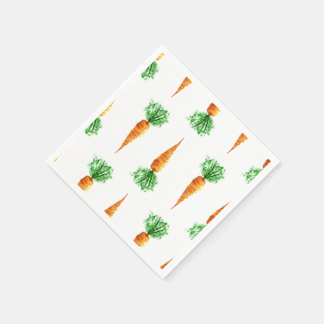 Serviettes Jetables Impression de carottes aquarelles (Coin)