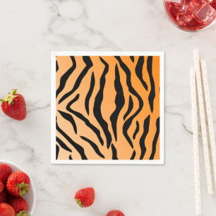 Serviettes Jetables Impression Faux Tiger