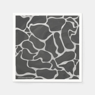 Serviettes Jetables Impression Giraffe noir et gris clair