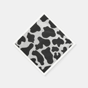 Serviettes Jetables Impression noire et blanche de vache