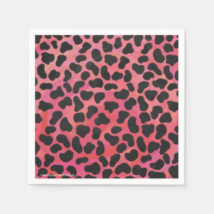 Serviettes Jetables Impression noire et rouge dalmate