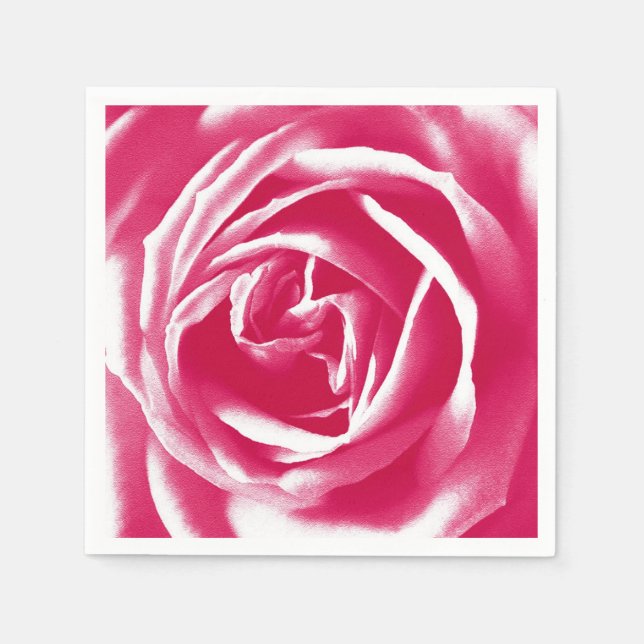 Serviettes Jetables Impression rose en satin rose (Devant)