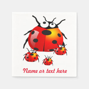 Serviettes Jetables insecte de dame avec des coccinelles de bébé