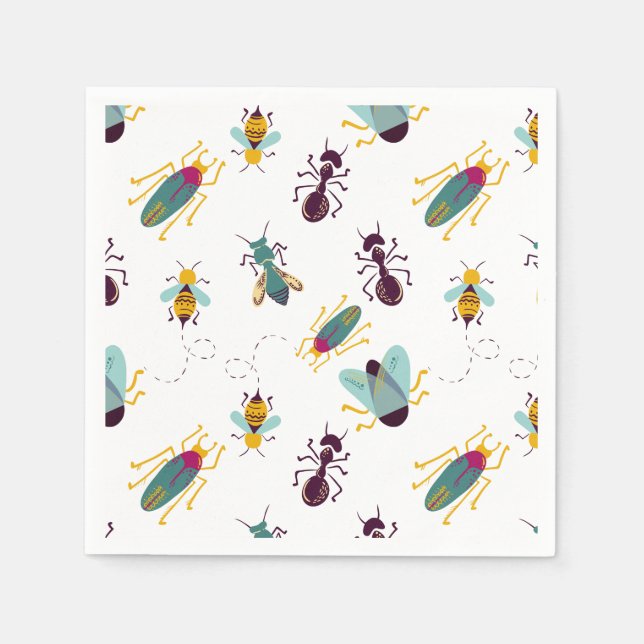 Serviettes Jetables insectes de petits insectes (Devant)