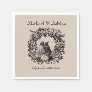 Serviettes Jetables Inséparables personnalisés Mariage de couronne ser