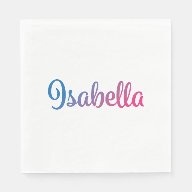 Serviettes Jetables Isabella élégant Cursive (Devant)