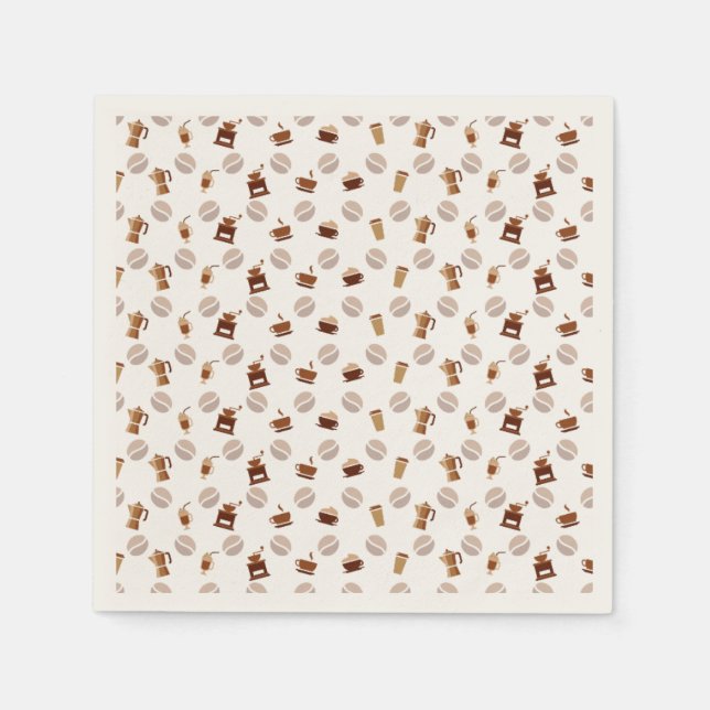 Serviettes Jetables J'adore le café (Devant)