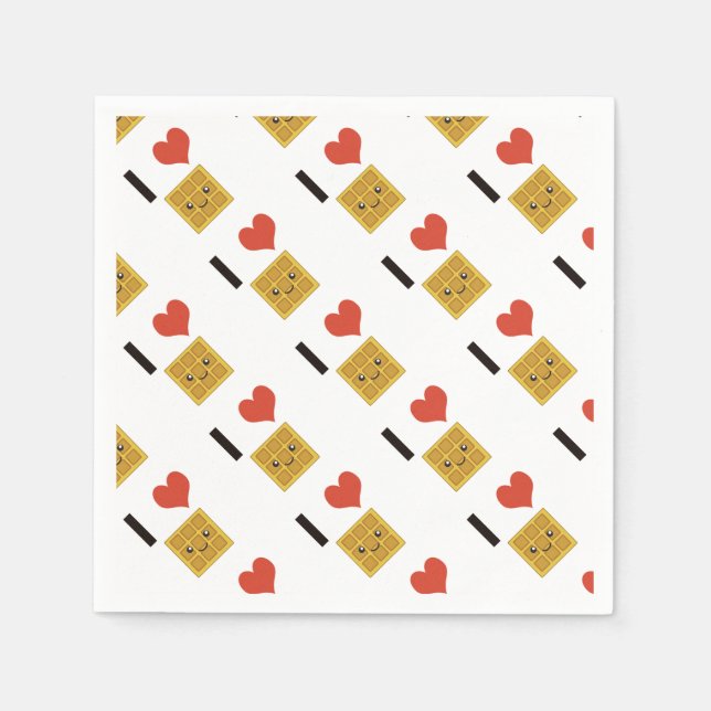 Serviettes Jetables J'aime les gaufres (Devant)