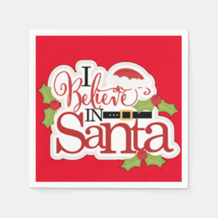 Serviettes Jetables Je Crois En Père Noël