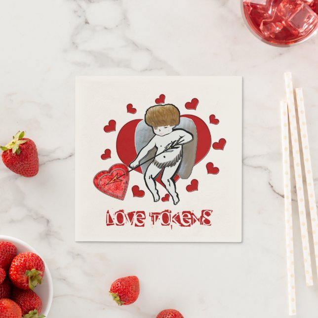 Serviettes Jetables Jeton d'amour mignon (En situation)