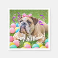 Joli anniversaire de mignonne Bulldog