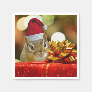 Serviettes Jetables Joli Noël Chipmunk