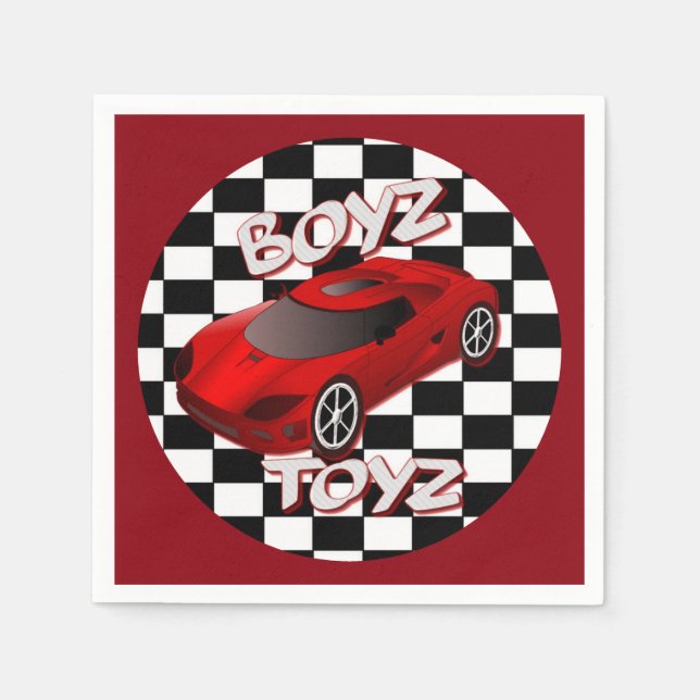 Serviettes Jetables Jouets Jouets Red Sports Voiture Napkins 2 (Devant)