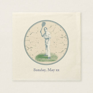 Serviettes Jetables Joueur de tennis vintage