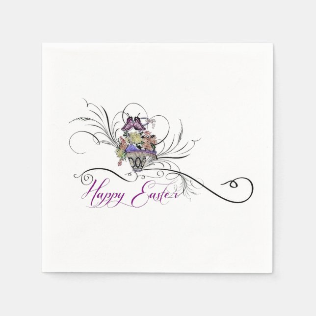Serviettes Jetables Joyeuses Pâques (Devant)