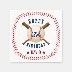 Serviettes Jetables Joyeux Anniversaire Baseball Boy Thème Sport