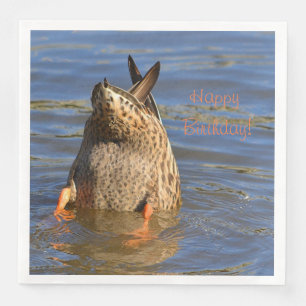 Serviettes Jetables Joyeux anniversaire en bas canard