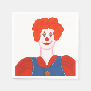 Serviettes Jetables Joyeux Clown Red Hair Papier d'anniversaire servie