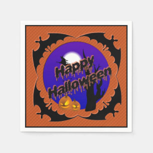 Serviettes Jetables Joyeux Halloween chauves-souris Papier Party Napki