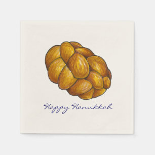 Serviettes Jetables Joyeux Hanoukka Chanukah Challah Pain Napkins