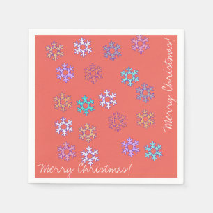 Serviettes Jetables Joyeux Noël Snowflakes Papier Napkin
