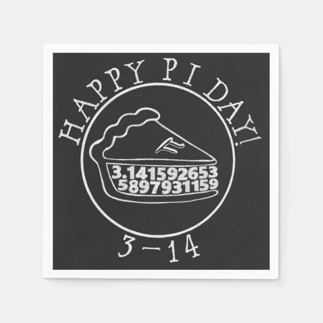 Serviettes Jetables Joyeux Pi jour chalkboard pie papier serviettes (Devant)