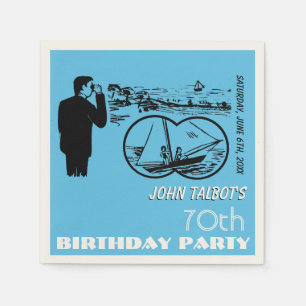 Serviettes Jetables Jumelles Bateau à voile 70e Anniversaire P Napkin