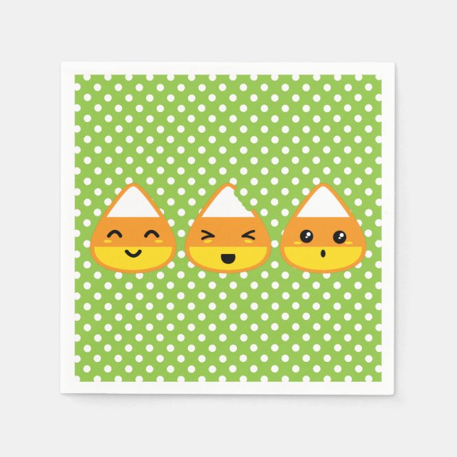 Serviettes Jetables Kawaii Candy Corn Napkins (Devant)