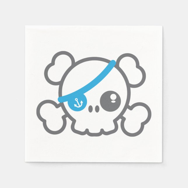 Serviettes Jetables Kawaii Pirate Skull Napkins (Devant)