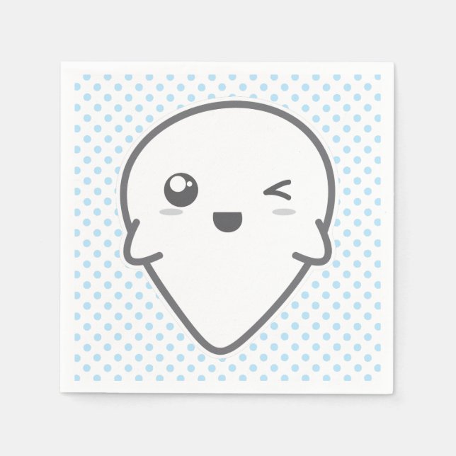 Serviettes Jetables Kawaii Winking Ghost Napkins (Devant)