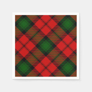 Serviettes Jetables Kerr tartan rouge vert plaid