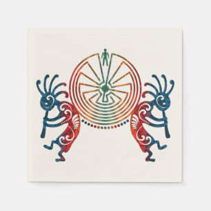 Serviettes Jetables KOKOPELLI / L'HOMME DANS LE MAZE + vos idées