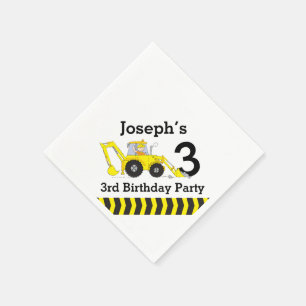 Serviettes Jetables La 3ème fête d'anniversaire de construction badi