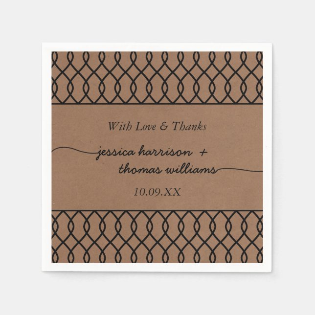 Serviettes Jetables La collection de Mariages Whimsical Kraft moderne (Devant)