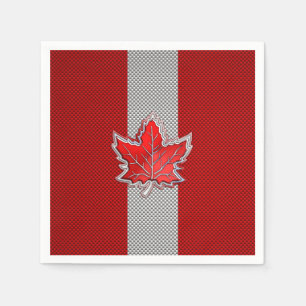 Serviettes Jetables La feuille d'érable rouge canadienne dans la fibr