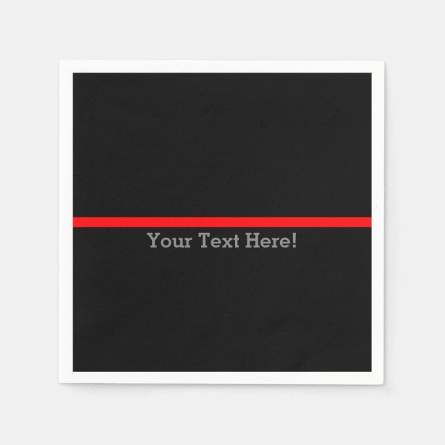 Serviettes Jetables La ligne rouge légère symbolique Votre texte en no (Devant)