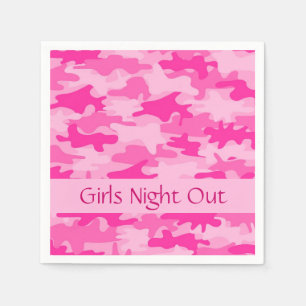 Serviettes Jetables La nuit rose de filles de camouflage de Camo Party