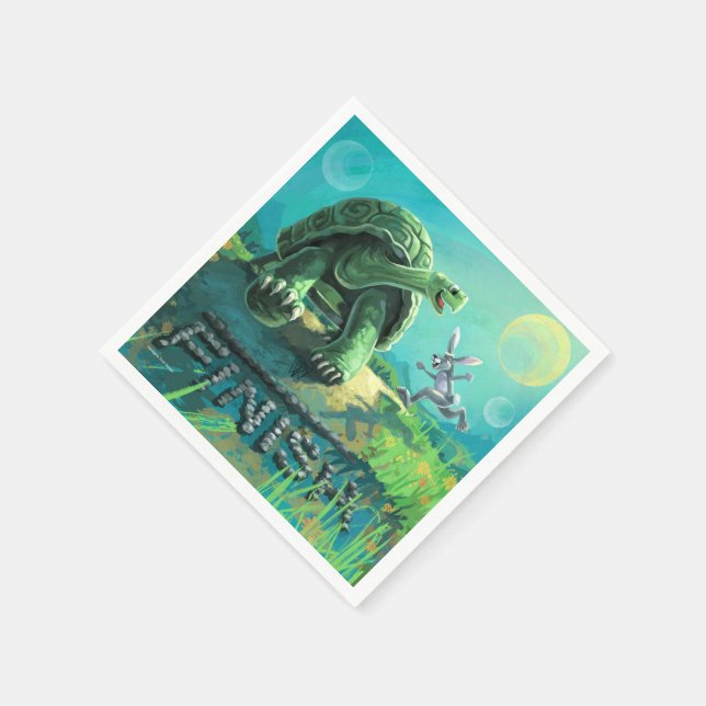 Serviettes Jetables La tortue et l'art du lièvre (Coin)