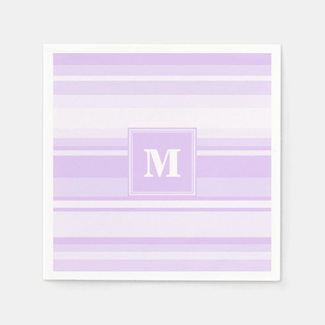 Serviettes Jetables Landes lilas monogrammes (Devant)