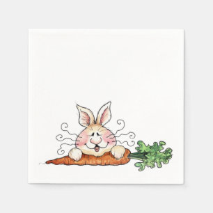 Serviettes Jetables Lapin affamé