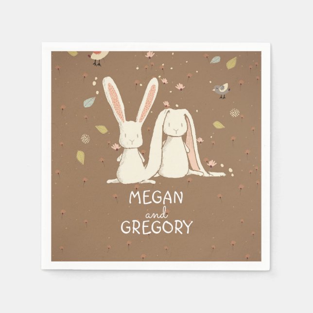 Serviettes Jetables lapin lapin mignon (Devant)