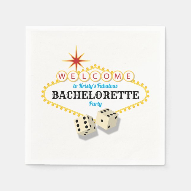 Serviettes Jetables Las Vegas Marquee Bachelorette (Devant)