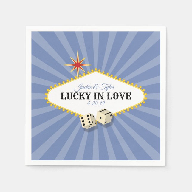 Serviettes Jetables Las Vegas Marquee Mariage en Hydrangea 2 (Devant)